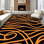 Golden Rope Abstract Swirl Rug
