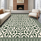Classic Emerald Floral Scrolling Vine Rug