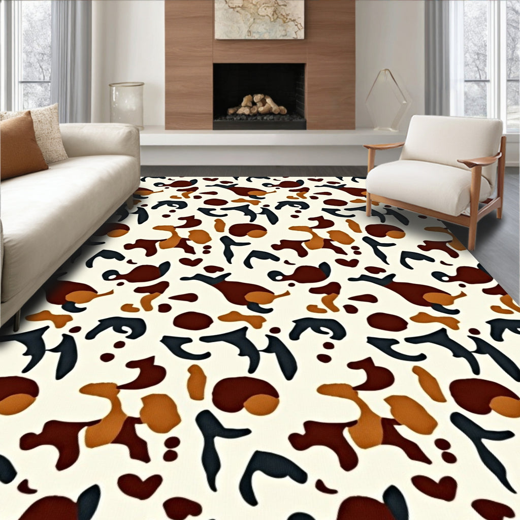 Terra Cotta Abstract Organic Shapes Rug