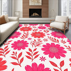 Fiery Pink Daisy Botanical Repeats Rug