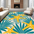 Yellow Starfish Tropical Leaf Rug