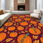 Orange Festive Pumpkin Foliage Medley Rug