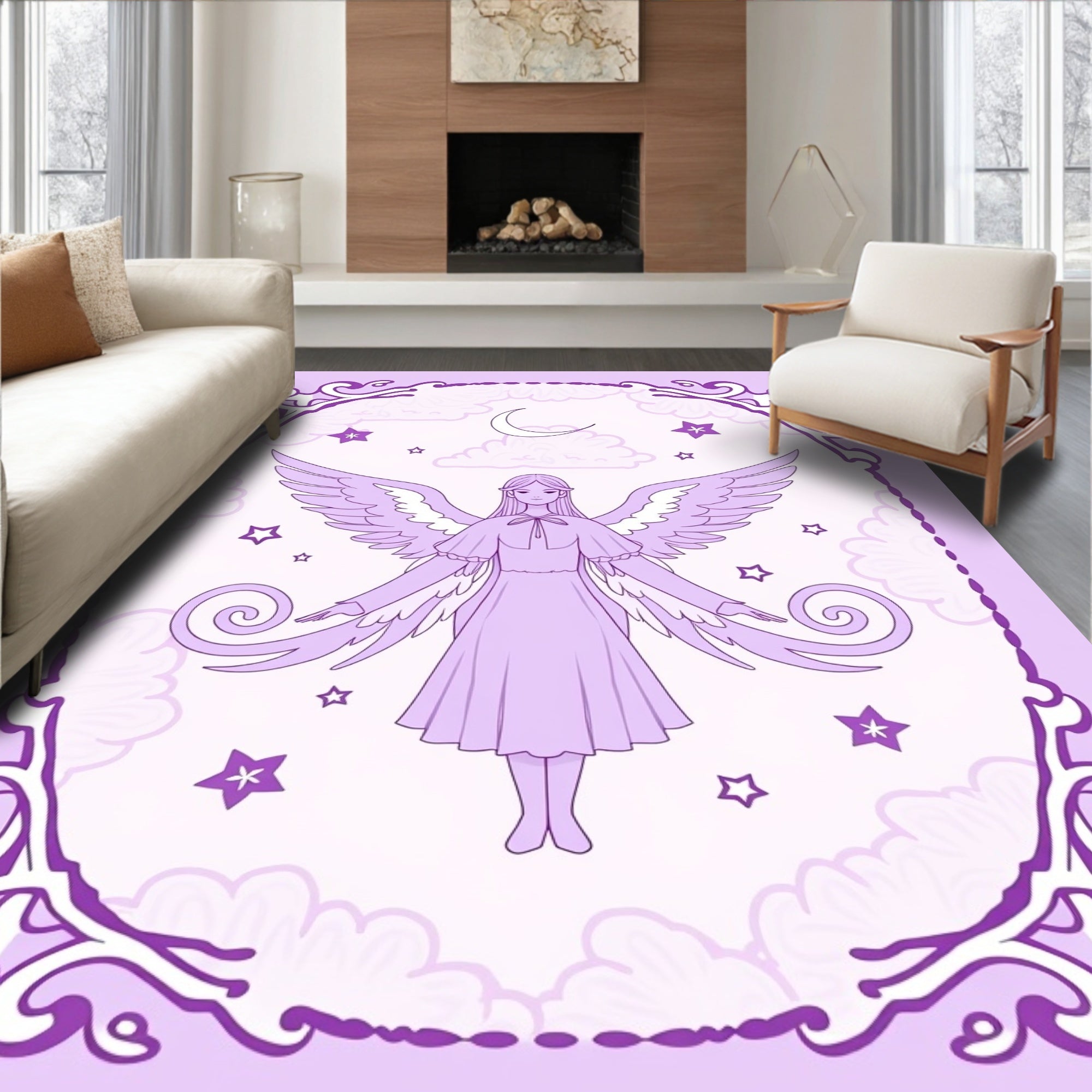 Lavender Angelic Celestial Dream Rug