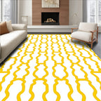 Golden Chain Link Vertical Stripe Rug