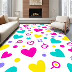 Vibrant Hearts And Stars Collection Rug