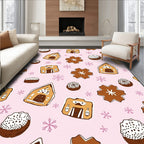 Sweet Gingerbread House Snowflakes Rug
