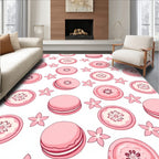 Sweet Pink Macaron Flower Cluster Rug