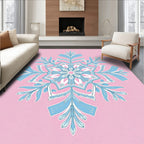 Pastel Pink Blue Floral Medallion Rug