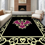 Crimson Eagle Black Outline Border Rug