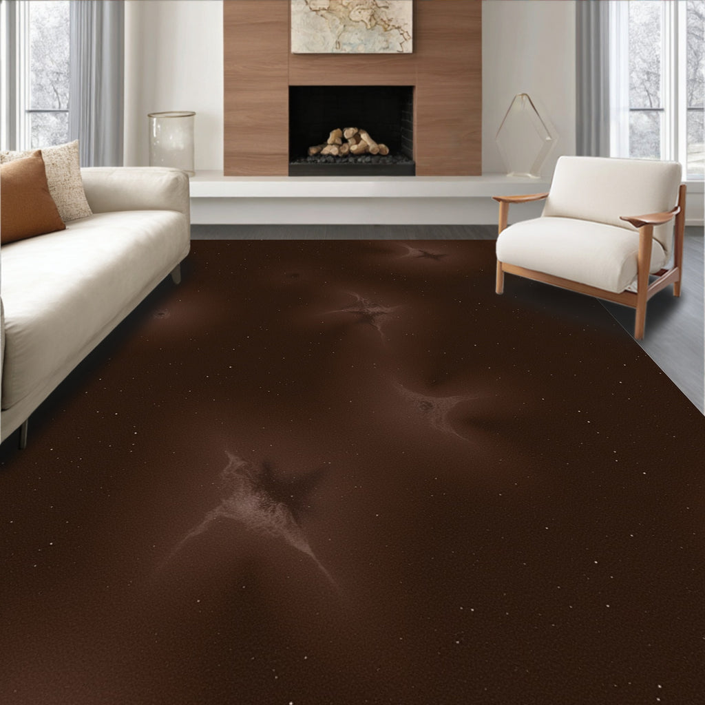 Cosmic Amber Starry Nebula Rug