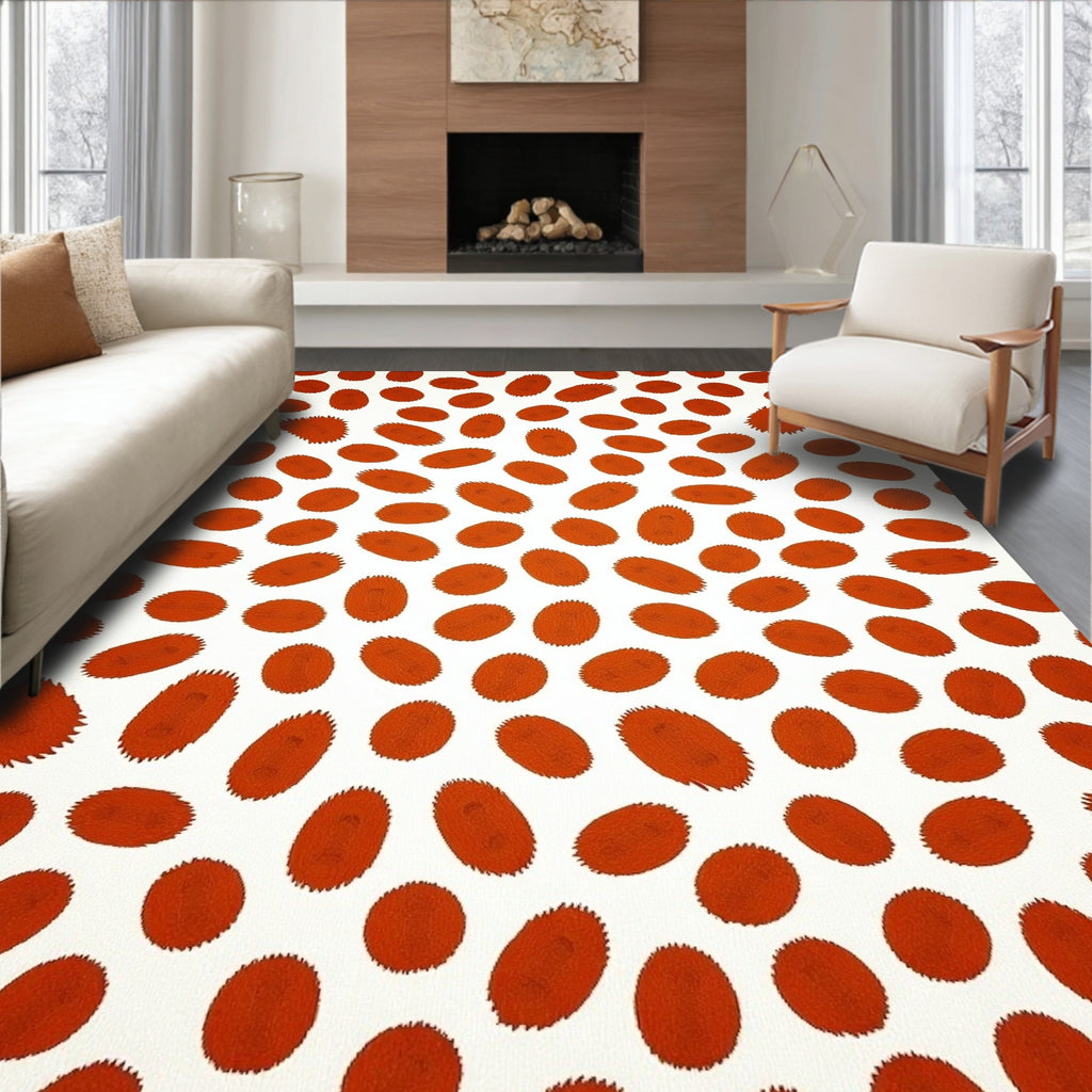 Burnt Orange Organic Spot Rug