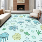 Aqua Sea Creatures Jellyfish Turtle Starfish Rug