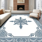 Classic Deep Blue Filigree Medallion Rug