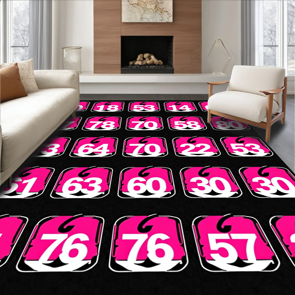 Hot Pink Number Grid Rug