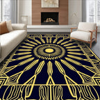 Golden Sunburst Art Deco Rug