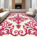 Vibrant Cherry Blossom Scroll Work Rug