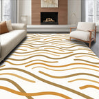 Earthy Tan Swirls Contemporary Rug