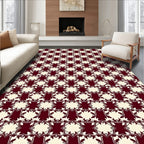 Crimson Cream Interlocking Star Rug