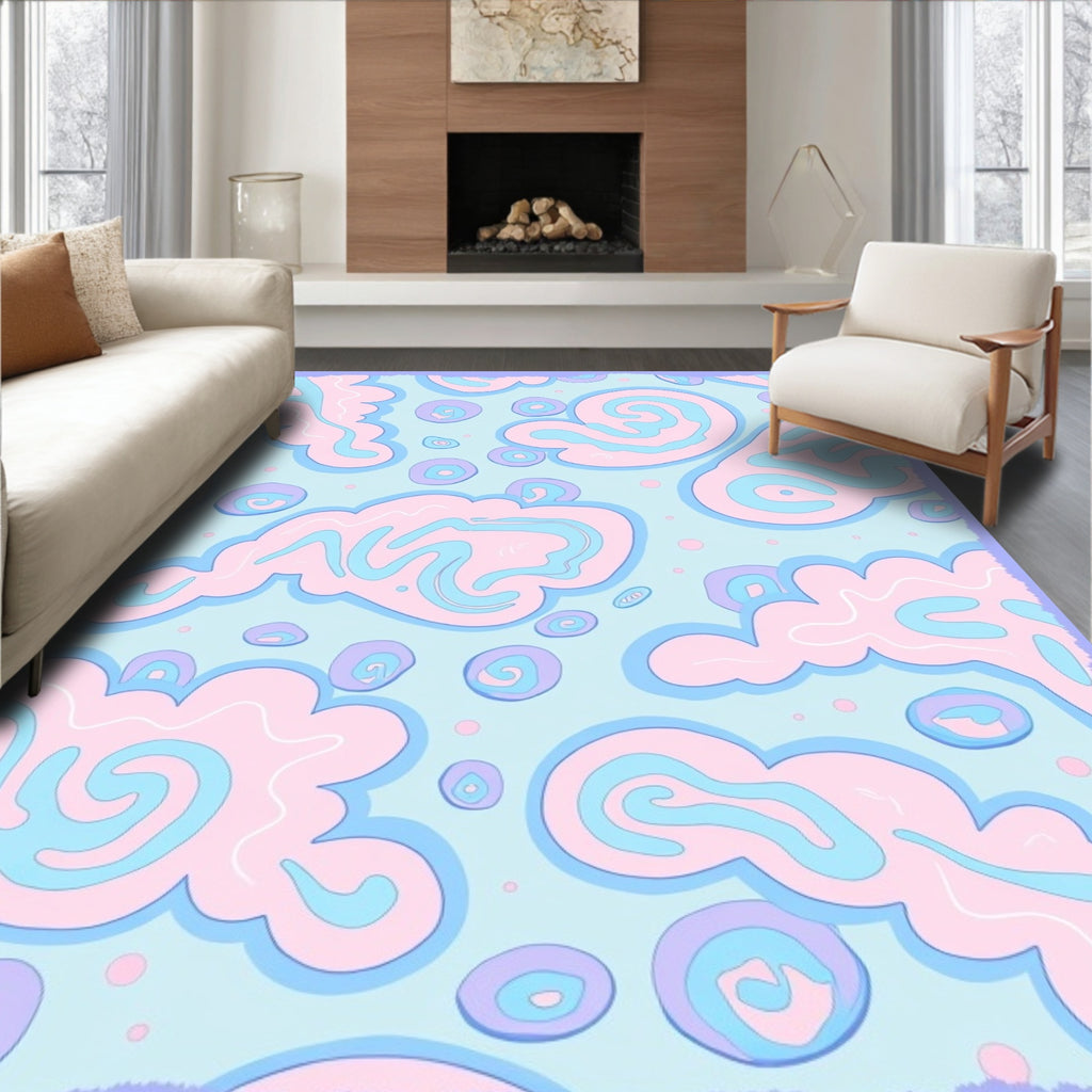 Pastel Swirls and Clouds Rug