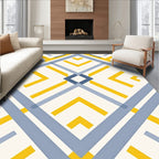 Mid Century Geometric Diamond Overlay Rug