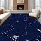 Deep Blue Constellation Night Sky Rug