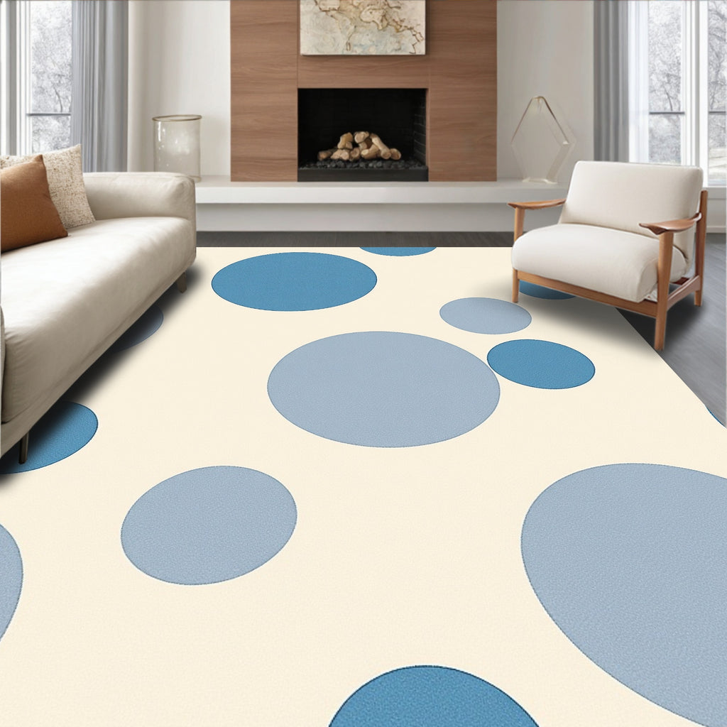 Mid-tone Blue Scattered Circles Rug