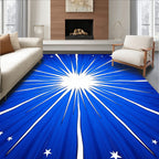 Radiant Blue Starburst Celestial Rug