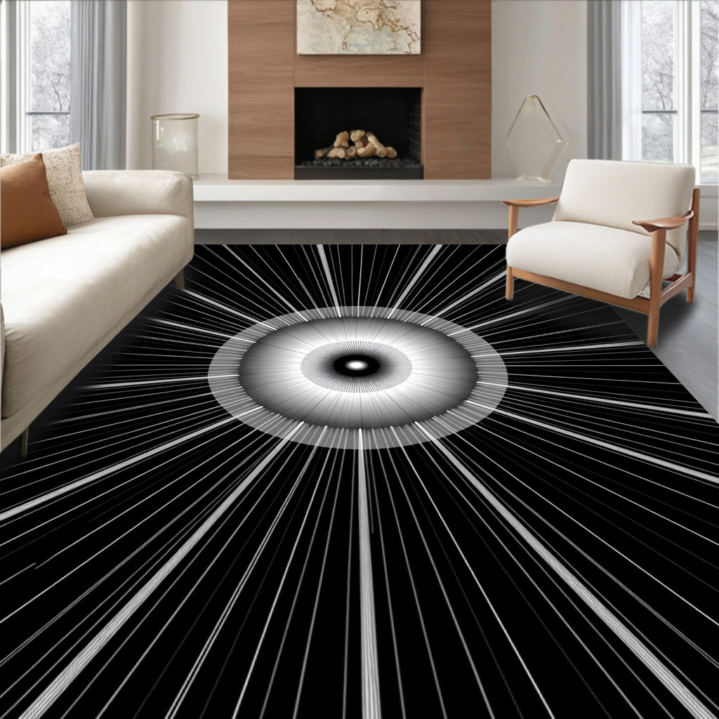 Radial Burst Sunburst Design Rug