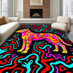 Vibrant Dog Abstract Swirl Rug