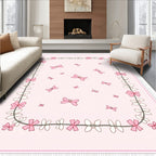 Pink Butterfly and Flower Garland Rug