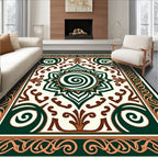 Emerald Green Swirl Medallion Rug