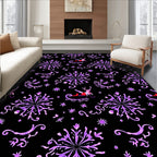Purple Snowflake Sleigh Ride Medallions Rug