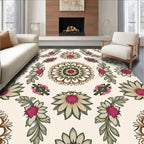 Muted Floral Medallion Branches Rug