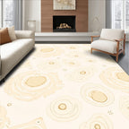 Creamy Peach Abstract Organic Shapes Rug