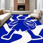 Bold Royal Blue Abstract Figure Rug
