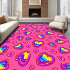 Vibrant Pink Heart Collage Rug