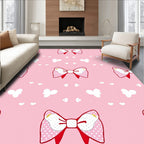 Pink Polka Dot Bows Butterflies Hearts Rug