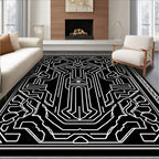 Monochromatic Linear Geometric Icon Rug