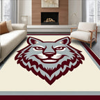 Crimson Gray Wolf Portrait Rug