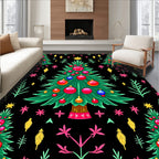 Whimsical Emerald Christmas Tree Garland Rug