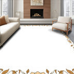 Golden Bronze Floral Vine Outline Rug