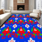 Christmas Trees Snowflakes Holiday Collage Rug