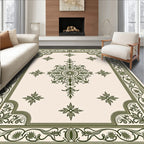 Elegant Green Central Medallion Floral Rug