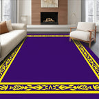 Royal Violet Yellow Ornate Border Rug