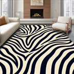 Cream Black Animal Stripes Rug