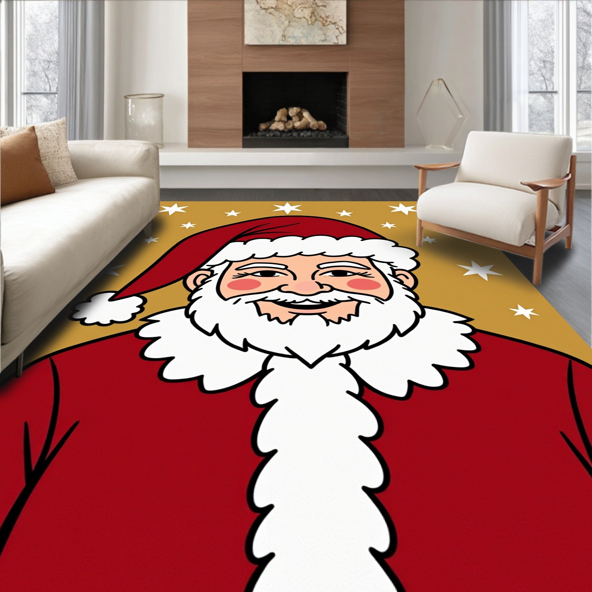 Merry Santa Stars Rug