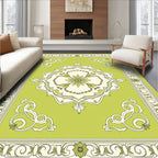 Lime Green Floral Medallion Border Rug