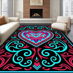 Vibrant Heart Swirls Rug
