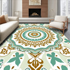 Shaded Teal and Bronze Medallion Rug