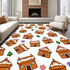 Gingerbread Houses with Candy Swirls Rug